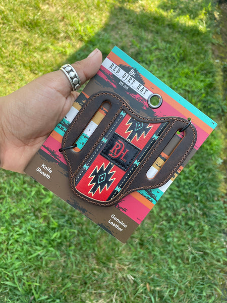 Red Southwestern Knife Sheath